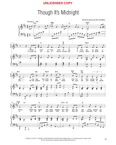 Though It's Midnight - Vocal Solo (PDF download)