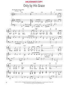 Only by His Grace - Vocal Solo (PDF download)