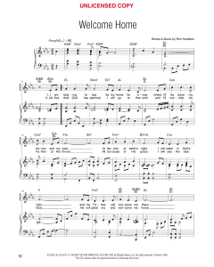 Welcome Home - Vocal Solo (PDF Download)