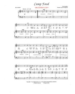 Camp Food - Children's Choral (PDF download)