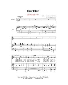 Giant Killer - Children's Choral (PDF download)