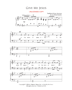 Give Me Jesus - Choral (PDF download)