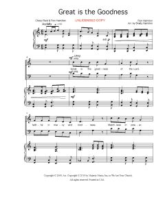 Great Is the Goodness - Piano/Vocal (PDF download)
