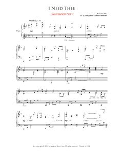 I Need Thee - Benjamin David Knoedler Piano Solo (PDF download)
