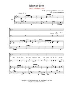 Jehovah-jireh - Vocal Choral (PDF download)