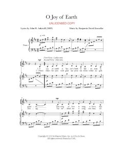 O Joy of Earth - Choral (PDF download)