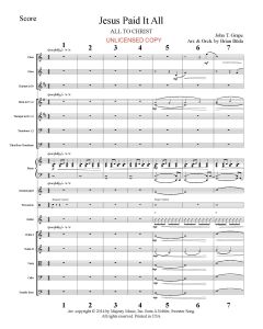 Jesus Paid It All Orchestration (PDF download)