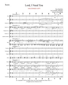 Lord, I Need You Orchestration (PDF download)