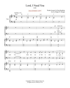Lord, I Need You - SAB Simply Majesty (PDF Download)