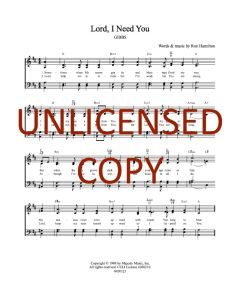 Lord, I Need You - Hymn Style (PDF download)