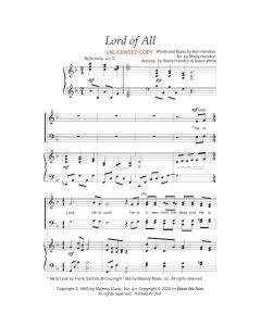 Lord of All - SATB Piano/Vocal (PDF download)