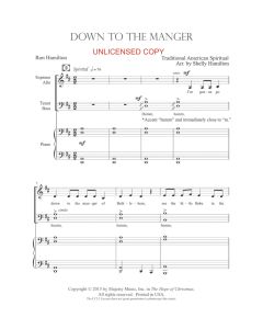 Down to the Manger - Piano Vocal (PDF download)