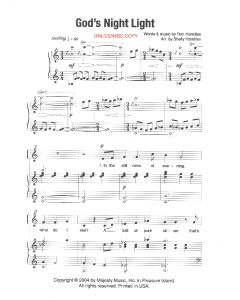 God's Night Light - Children's Choral (PDF download)