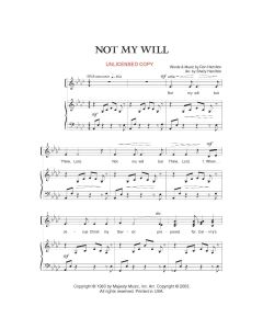 Not My Will - Ladies Ensemble Piano/Vocal (PDF download)