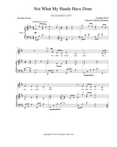 Not What My Hands Have Done - Piano/Vocal (PDF download)