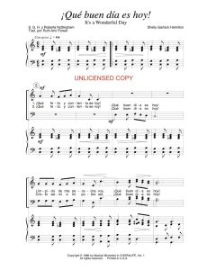 Que buen dia es hoy! - It's a Wonderful Day (PDF download)