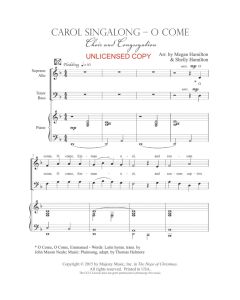 O Come Carol Singalong w/Congregation - Piano Vocal (PDF download)