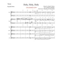 Holy, Holy, Holy Orchestration - Simply Majesty Hymns Version  (PDF download)