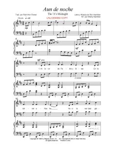 Aun de noche - Tho' It's Midnight (PDF download)