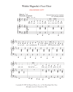 Widder Magnolia's Fixer Elixir - Children's Choral (PD download)