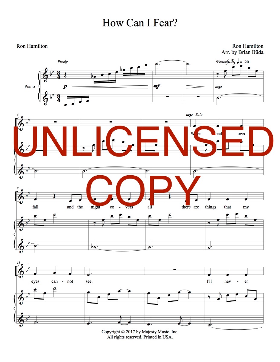 How Can I Fear? - Vocal Solo with SAB - Printable Download