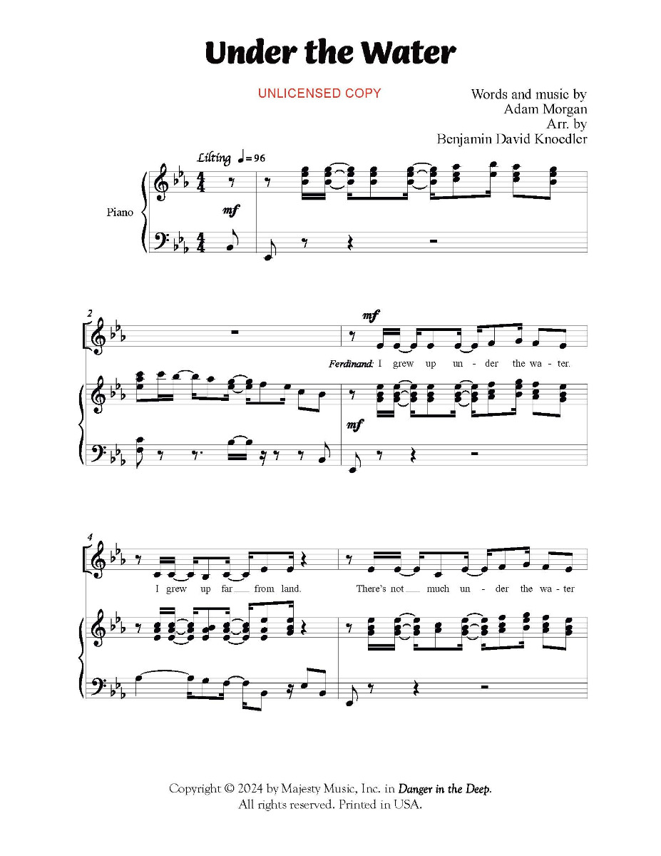 Under the Water - Children's Choral (PDF download)