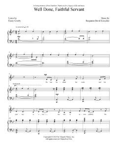 Well Done, Faithful Servant Choral Digital Sheet Music