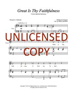 Great Is Thy Faithfulness - Unison (optional harmony) Printable Download