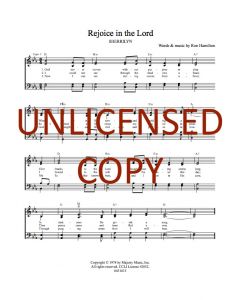 Rejoice in the Lord - Hymnal Style - Printable Download