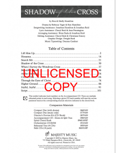 Shadow of the Cross - Choral Book (with Easter script) - Printable Download
